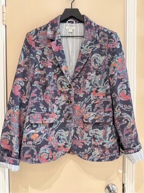 Sundance "Matisse" Cotton Jacquard Floral Blazer Size L